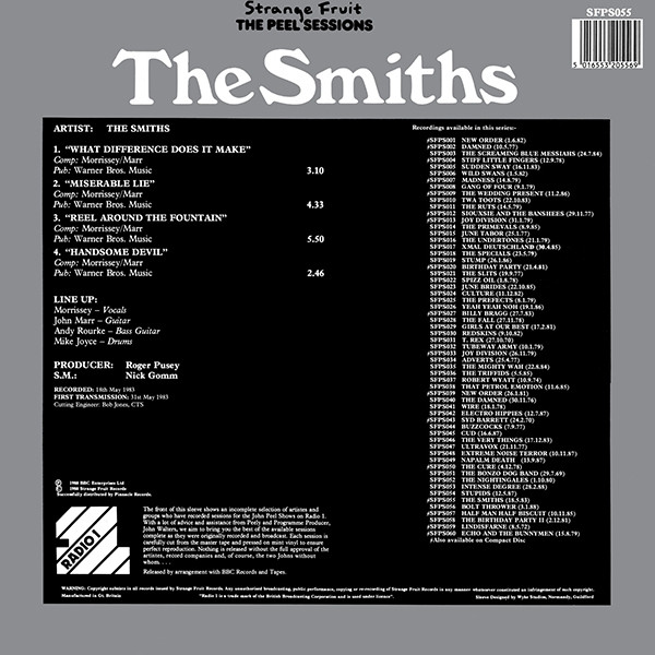 The Smiths - The Peel Sessions | Strange Fruit (SFPS 055) - 2