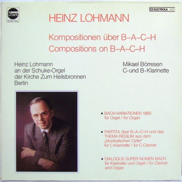 ladda ner album Heinz Lohmann, Mikael Börresen - Kompositionen Über B A C H Compositions On B A C H
