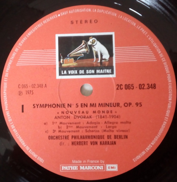 last ned album Dvorak Smetana Herbert Von Karajan, Orchestre Philharmonique De Berlin - Symphonie Du Nouveau Monde La Moldau