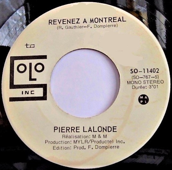 télécharger l'album Pierre Lalonde - Revenez A Montreal