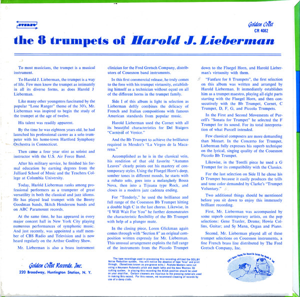 baixar álbum Harold J Lieberman - The Eight Trumpets Of Harold J Lieberman