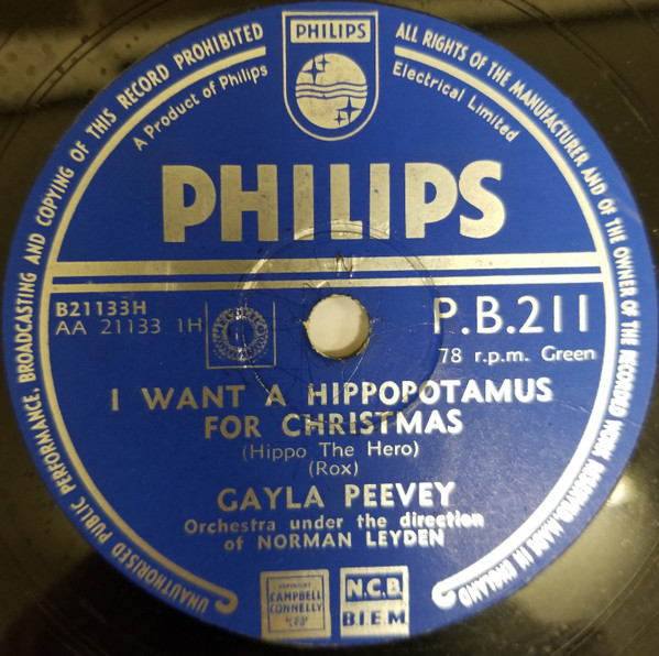 descargar álbum Gayla Peevey - I Want A Hippopotamus For Christmas Hippo The Hero Are My Ears On Straight