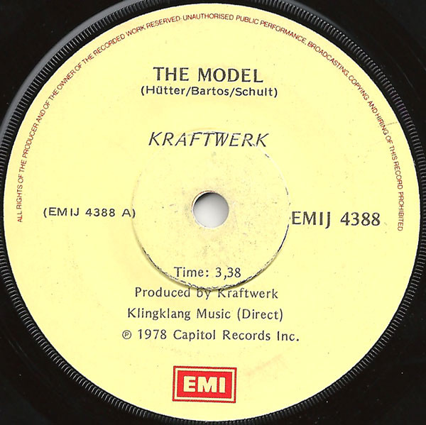 Kraftwerk – The Model (1981, Vinyl) - Discogs