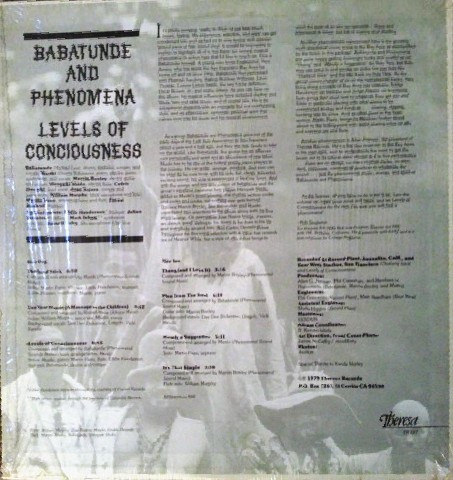 Album herunterladen Babatunde And Phenomena - Levels Of Conciousness