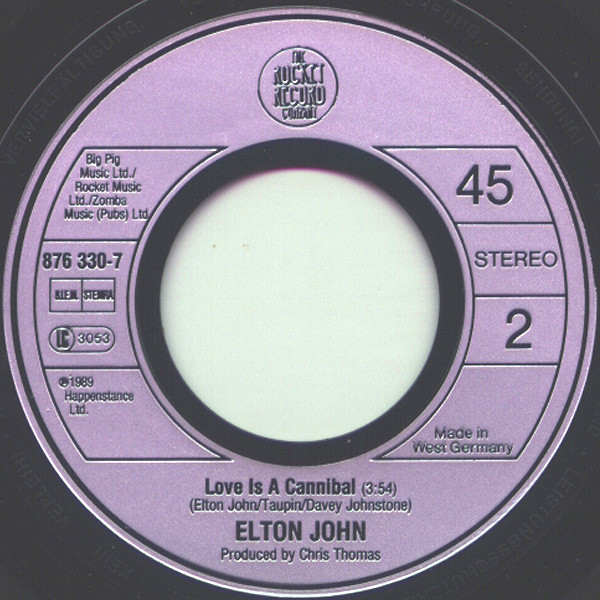 Elton John – Sacrifice (1990, Vinyl) - Discogs