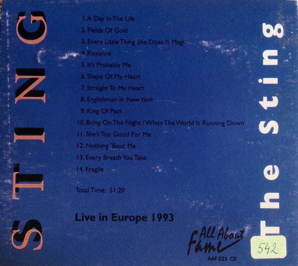 télécharger l'album Sting - The Sting Live In Europe 1993