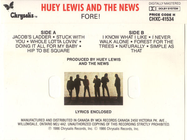 Huey Lewis And The News - Fore! | Chrysalis (CHXC-41534) - 2