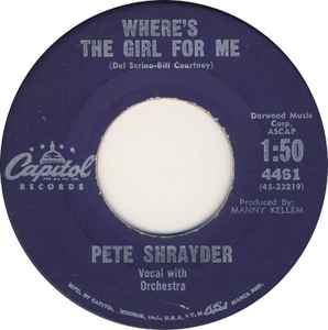 Pete Shrayder - Where's The Girl For Me album cover