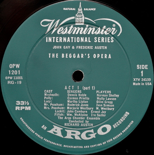 last ned album John Gay & Frederic Austin, Richard Austin - The Beggars Opera