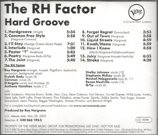 Roy Hargrove Presents The RH Factor – Hard Groove (2003, Vinyl 