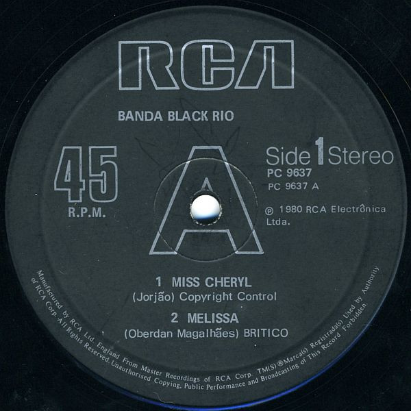 Banda Black Rio – Miss Cheryl (1980, Vinyl) - Discogs