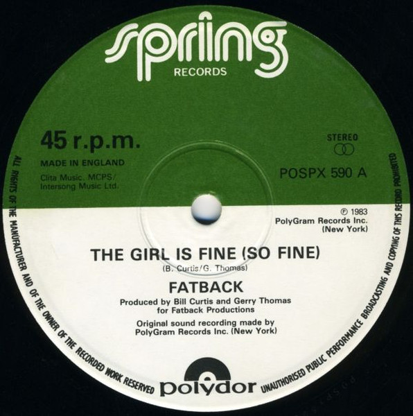 Fatback – The Girl Is Fine (So Fine) (1983, Vinyl) - Discogs