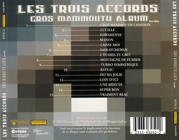 Les Trois Accords - Gros Mammouth Album Turbo | Indica (indcd050) - 2