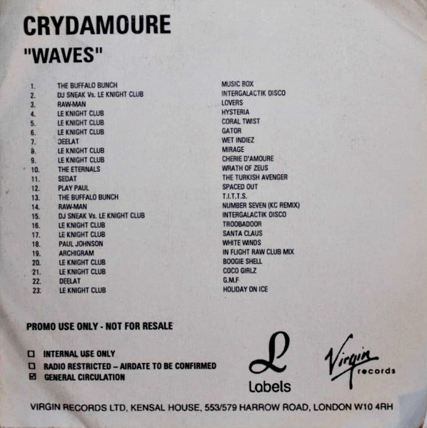 Crydamoure Presents Waves (2002, CD) - Discogs