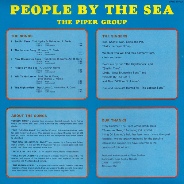 The Piper Group - People By The Sea | Dane (DANE LP7501) - 2