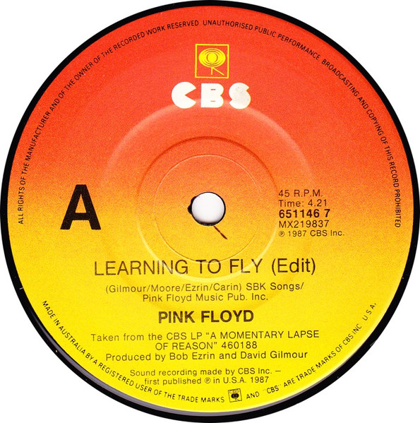 PINK FLOYD 7 LEARNING TO FLY - VINILE ROSA PINK VINYL !!!!!!!