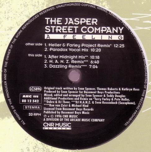 lataa albumi The Jasper Street Company - A Feeling