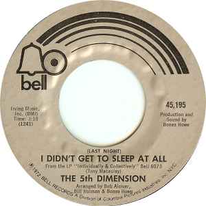 The Fifth Dimension - (Last Night) I Didn't Get To Sleep At All / The River Witch album cover