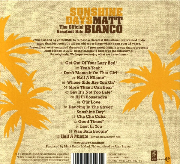 baixar álbum Matt Bianco - Sunshine Days The Official Greatest Hits