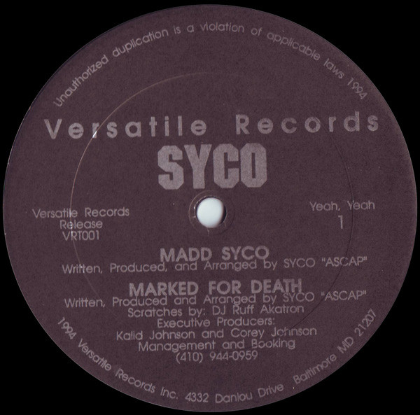 Syco – Madd Syco / Marked For Death (1994, Vinyl) - Discogs