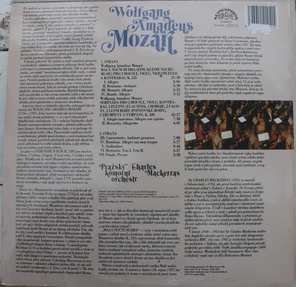last ned album Wolfgang Amadeus Mozart, Pražský Komorní Orchestr Charles Mackerras - Malá Noční Hudba K525 Serenáda S Poštovním Rohem K320