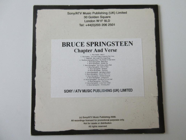 Bruce Springsteen - Chapter And Verse | Releases | Discogs