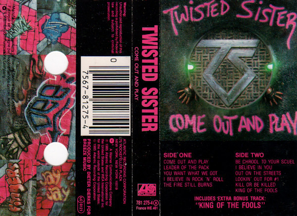 Twisted Sister – Come Out And Play (1985, Cassette) - Discogs
