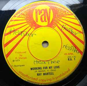 Ray Martell - Working For My Love album cover