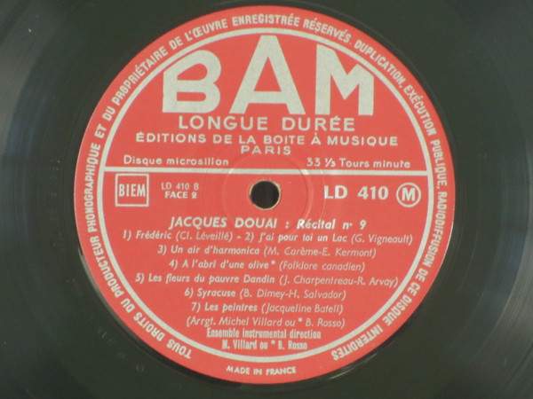 Jacques Douai - Récital n°9  15 Ans De Chansons | BAM (LD 410) - 5