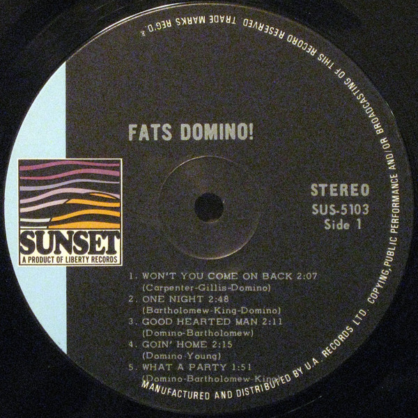 Fats Domino - Fats Domino! | Sunset Records (SUS-5103) - 3