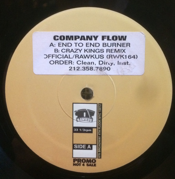 Company Flow – End To End Burners...Episode 1 (1998, CD) - Discogs