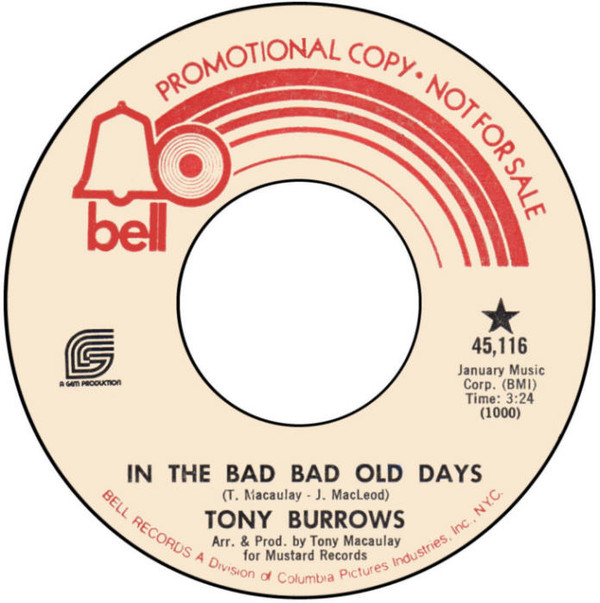 lataa albumi Tony Burrows - In The Bad Bad Old Days