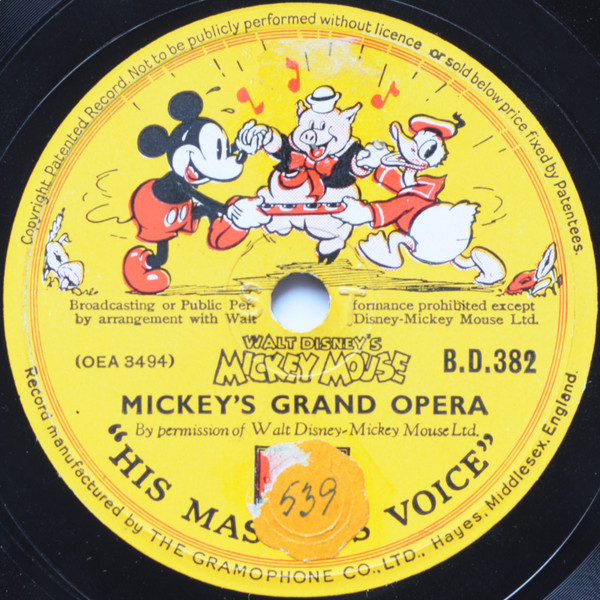 Unknown Artist – Mickey's Grand Opera / The Orphan's Benefit (1948