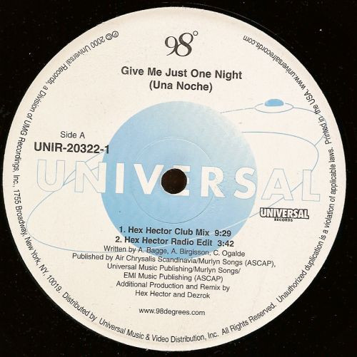 98 Degrees Give Me Just One Night (Una Noche) VINYL - Discrepancy Records