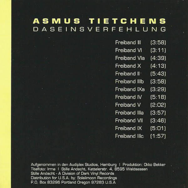 baixar álbum Asmus Tietchens - Daseinsverfehlung