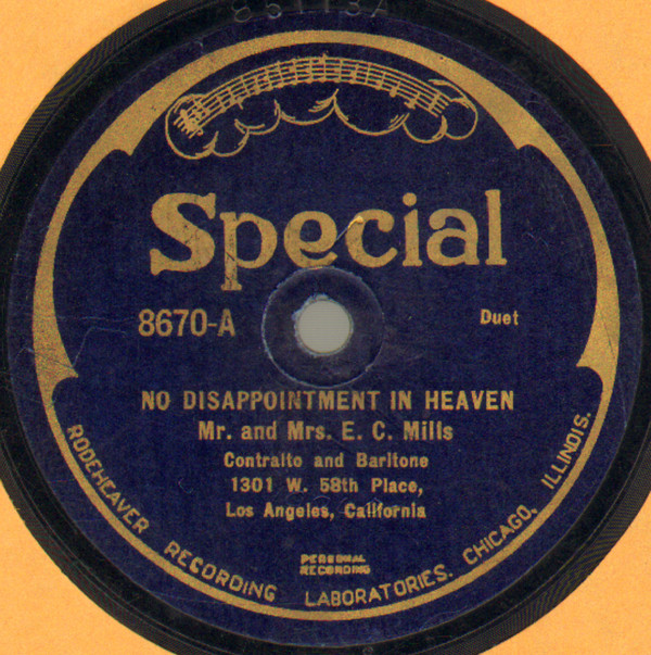 baixar álbum Mr & Mrs E C Mills Mrs Alice ShekeltonMills - No Disappointment In Heaven Old Fashion Melodies