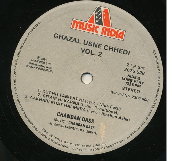 Album herunterladen Chandan Dass - Ghazal Usne Chhedi