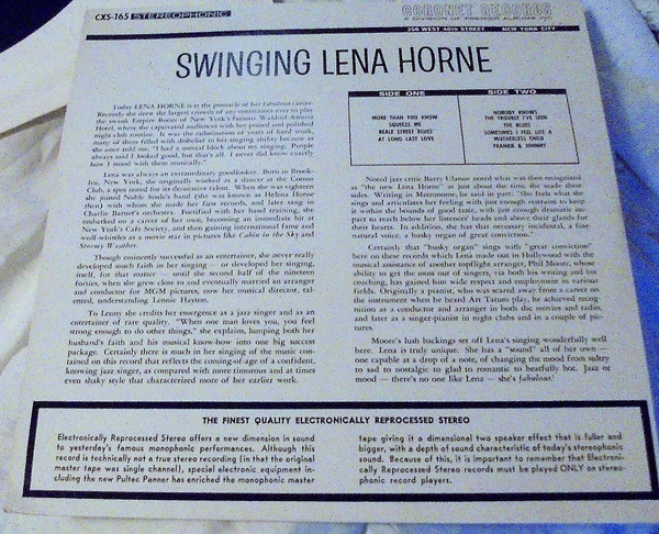 descargar álbum Lena Horne - Swinging Lena Horne