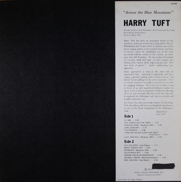 last ned album Harry Tuft - Across The Blue Mountains