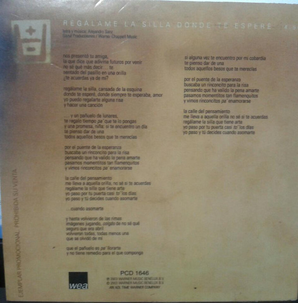 lataa albumi Alejandro Sanz - Regálame La Silla Donde Te Esperé