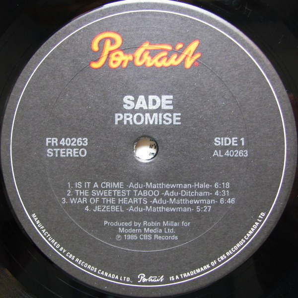 Sade - Promise [Vinyl] | Portrait (FR 40263) - 3