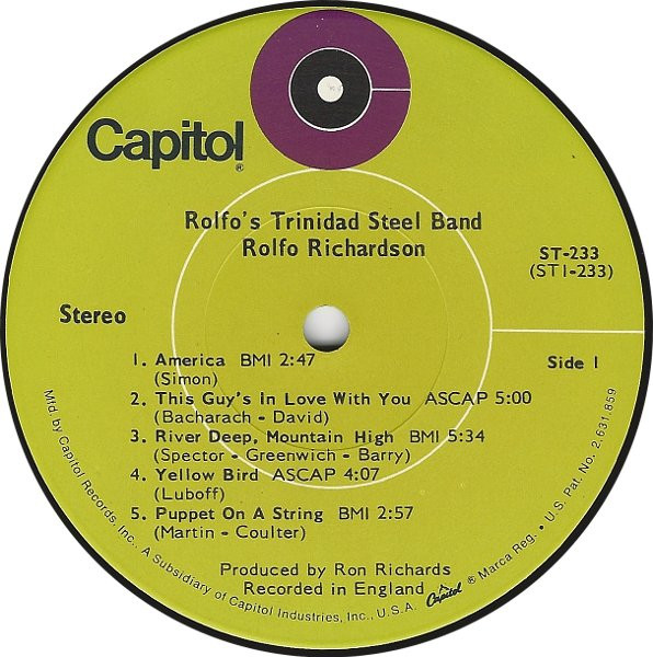 last ned album Rolfo's Trinidad Steel Band - Mrs Robinson