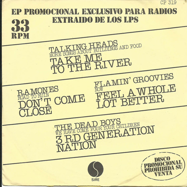 télécharger l'album Talking Heads Ramones Flamin' Groovies The Dead Boys - Take Me To The River Dont Come Close Feel A Whole Lot Better 3rd Generation Nation