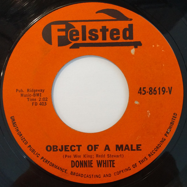 descargar álbum Donnie White - Object Of A Male bw For An Eternity