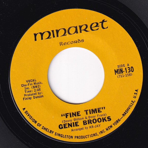 Genie Brooks – Fine Time / Juanita (1967, Vinyl) - Discogs