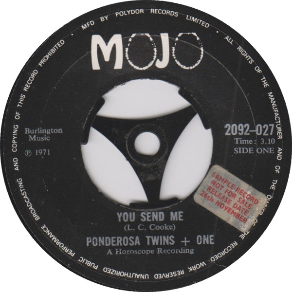 Ponderosa Twins + One – You Send Me (1971, Vinyl) - Discogs