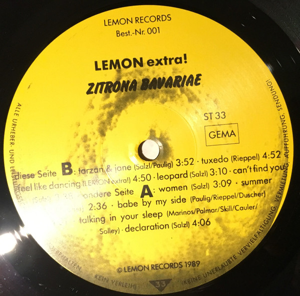 Album herunterladen Lemon Extra! - Zitrona Bavariae