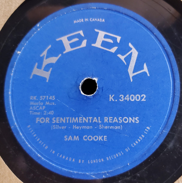 Sam Cooke - For Sentimental Reasons / Desire Me | Releases | Discogs