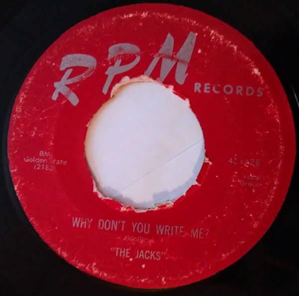 The Jacks – Why Don't You Write Me / My Darling (1955, Vinyl