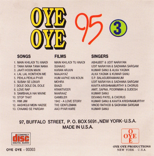 télécharger l'album Various - Oye Oye 95 Vol 3